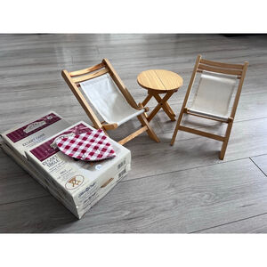 Doll Size Beach Chairs and Table for 18 in Doll like American Girl